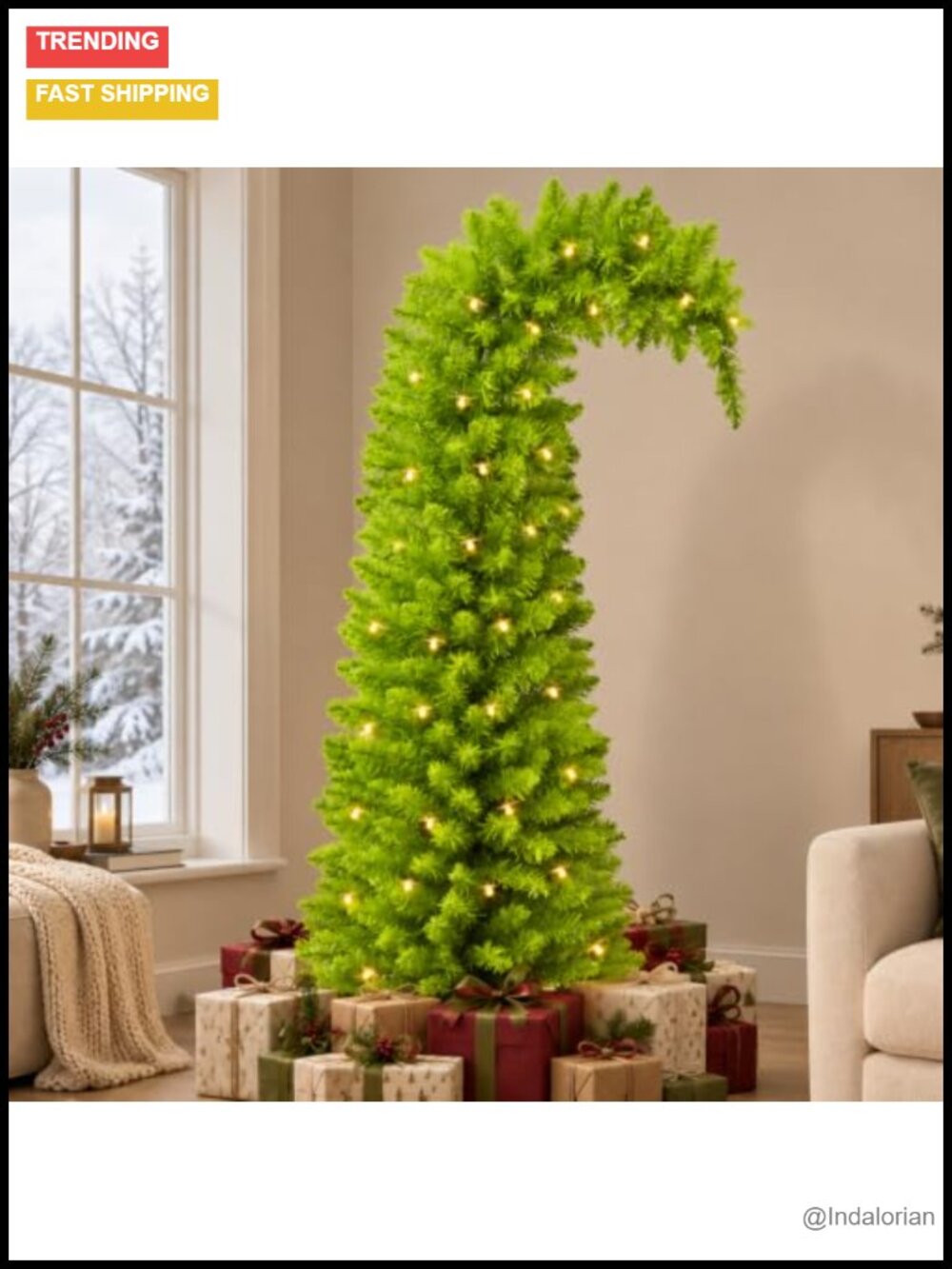 5 Ft Whimsical Artificial Christmas Tree Bendable PVC Holiday Decor